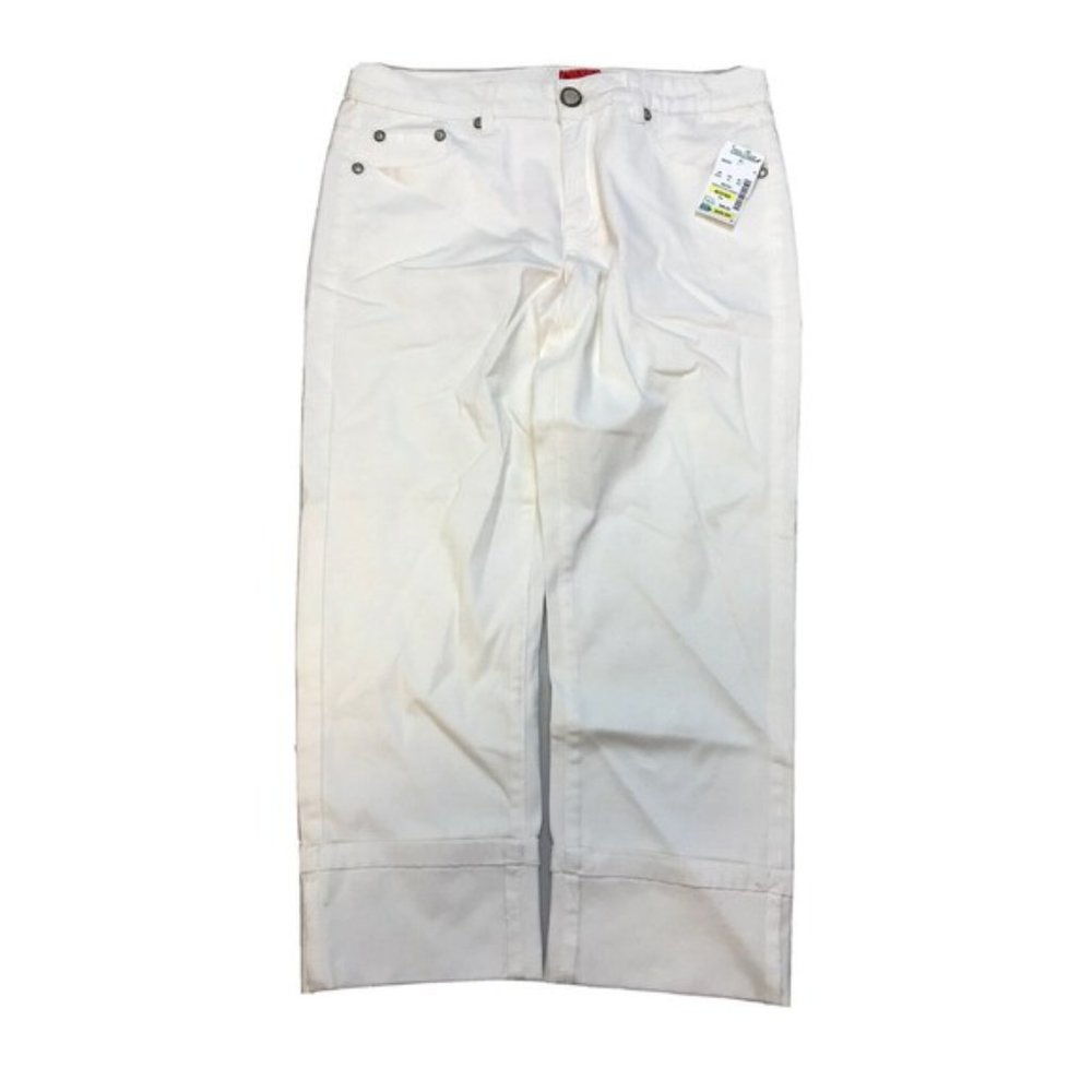 NEW V Cristina Women's White Stretch Cropped Denim Jeans Sz 8